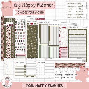 KIT-002 BIG HAPPY Planner || "Deck the Halls" - Monthly & Weekly Planner Stickers