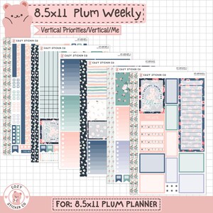KIT-008 8.5x11 PLUM Weekly || 「Among the Wildflowers」 - ウィークリープラムペーパープランナーステッカー