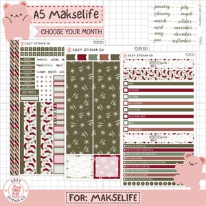 KIT-002 MAKSELIFE A5 MONTHLY || "Deck the Halls" - Makselife Monthly Planner Stickers