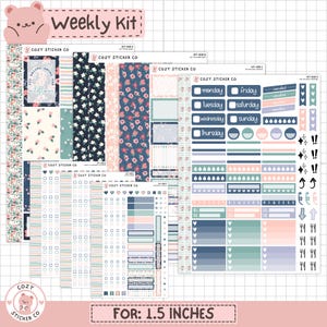 KIT-008 TYGODNIOWY || „Wśród kwiatów polnych” – naklejki do planera tygodniowego