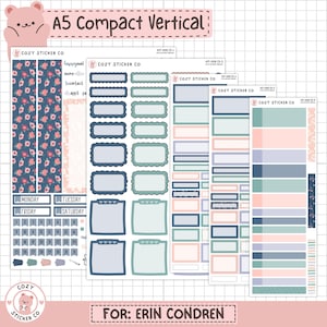 KIT-008 EC A5 Compact Vertical || "Among the Wildflowers" - Erin Condren Weekly Planner Stickers