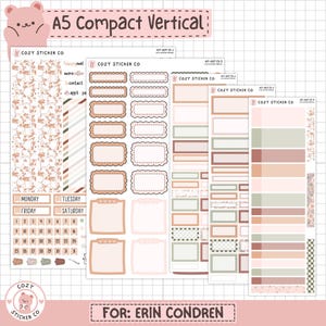KIT-007 EC A5 Compact Vertical || "Cotton Tail" - Erin Condren Weekly Planner Stickers