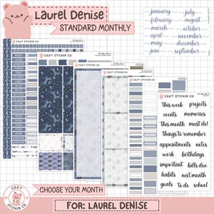 KIT-001 LAUREL DENISE Standardowy miesięczny || „Sezon zimowy” - Naklejki do miesięcznego planera