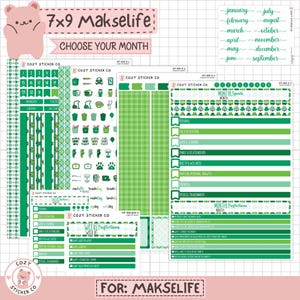 KIT-006 MAKSELIFE 7x9 MONTHLY || "Lucky Clover" - Makselife Monthly Planner Stickers