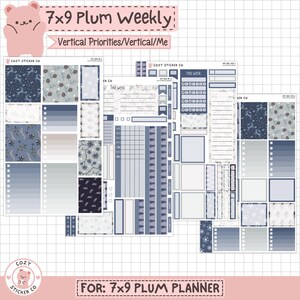 KIT-001 7X9 PLUM Weekly || 「冬の季節」 - ウィークリープラムペーパープランナーステッカー