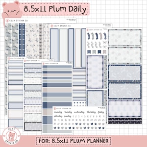 KIT-001 8,5 x 11 pruim, dagelijks || "Winterseizoen" - dagelijkse pruimkleurige papieren plannerstickers