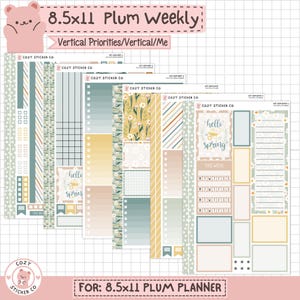 KIT-004 8.5x11 PLUM Weekly || 「春の庭」 - ウィークリープラムペーパープランナーステッカー