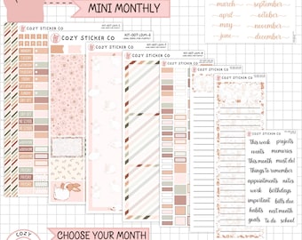 KIT-007 LAUREL DENISE Mini Monthly || &quot;Cotton Tail&quot; - Monthly Planner Stickers