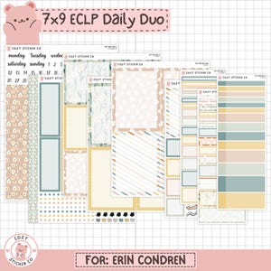 KIT-004 EC 7x9 Daily Duo || „Spring Garden” – naklejki do planera Erin Condren