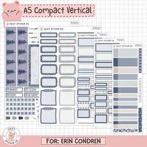 KIT-001 EC A5 Kompaktowy Pionowy || „Sezon zimowy” - Naklejki do tygodniowego planera Erin Condren