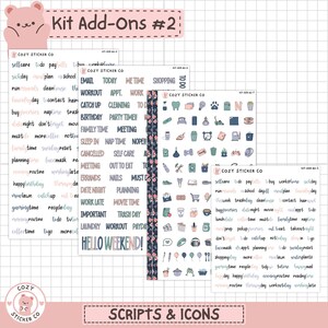 KIT-008 Add Ons #2 || "Among the Wildflowers" - Scripts and Icons Planner Stickers