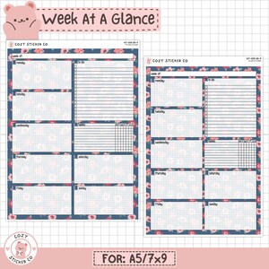 KIT-008 Week At A Glance - A5 / 7x9 || "Among the Wildflowers" - Erin Condren Weekly Planner Stickers