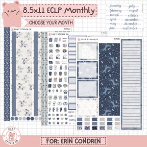 KIT-001 EC 8.5x11 MIESIĘCZNY || „Sezon zimowy” - Naklejki do miesięcznego zestawu planera Erin Condren