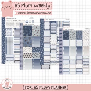 KIT-001 A5 PLUM Weekly || 「冬の季節」 - ウィークリープラムペーパープランナーステッカー