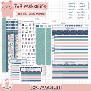 KIT-008 MAKSELIFE 7x9 MONTHLY || "Among the Wildflowers" - Makselife Monthly Planner Stickers