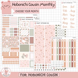 KIT-007 HOBONICHI COUSIN Monatlich || "Cotton Tail ""Tail"" - Monatliche Planer Sticker."