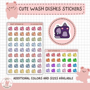 Icônes autocollantes pour laver la vaisselle, Stickers pour plan de ménage, Plus de 50 couleurs, mat, brillant, 2 dimensions, grandes feuilles, mini-feuilles, | C-020