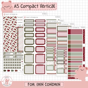 KIT-002 EC A5 Compact Vertikal || "Deck the Halls" - Erin Condren Wochenplaner Sticker