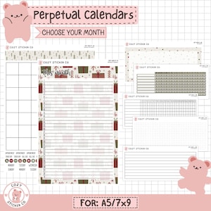 KIT-002 PERPETUAL CALENDARS - A5 / 7x9 || "Deck the Halls" - Monthly Kit Planner Stickers