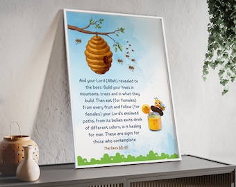 Quran Verse Bee Printable, Islamic Kids Education (Digital Download)