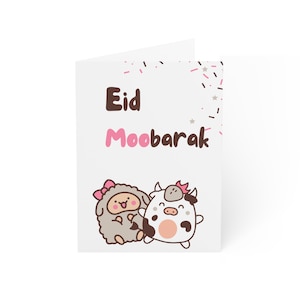 Cartão de Eid Mubarak, cartão de felicitações islâmico, cartão de eid para crianças, cartão de felicitações para impressão, feriados islâmicos, festival muçulmano, crianças muçulmanas