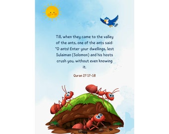 Quran Verse Ants Poster, Islamic Kids Education (Digital Download)