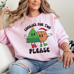 Cookies For Two Please Christmas Pregnancy Sweatshirt, Pregnancy Announcement Sweatshirt, Maternity Christmas Shirt, Pregnancy Reveal Shirt