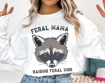 Raising Feral Children Shirt, Feral Mama Era Fabulously Feral October Pregnancy Shirt Announcement Thanksgiving Pregnancy Sweater
