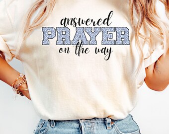 Answered Prayer Comfort Colors Shirt Christian Maternity Shirt Pregnant Announcement Pregnancy Announcement T Shirt Answered Prayer Baby