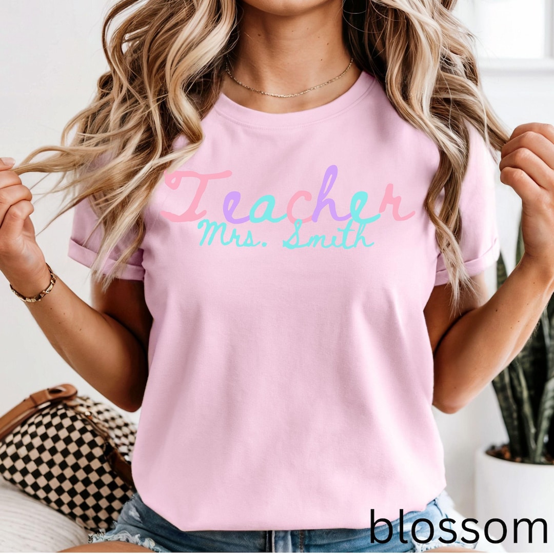 JIX & JOKY Custom Teacher Shirt - Personalized Back To School Gift T-Shirt For Women, First Day Of School Shirt (Custom Photo & Text)