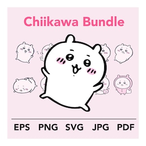 Chiikawa SVG Bundle | Kawaii Anime Cat Digital Stickers for Cricut & DIY Crafts