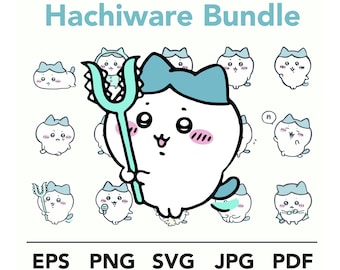 Chiikawa Hachiware SVG Bundle | Kawaii Anime Cat Digital Stickers for Cricut & DIY Crafts