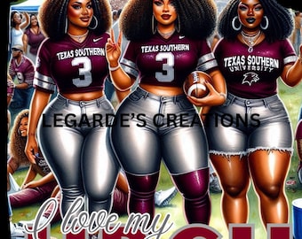 Texas Southern University Women, HBCU, SWAC (png, dtf, sublimation)