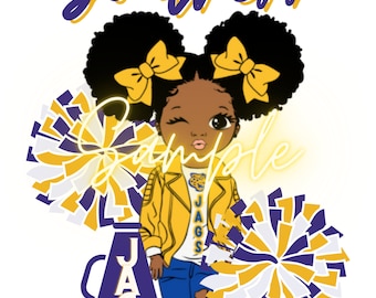 Southern University, Afro Puff Girl, png, dtf, sublimation