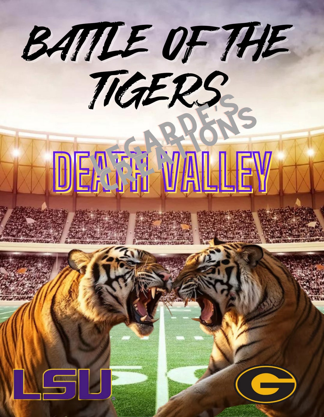 LSU Vs Grambling Sublimation DTF Png File Etsy