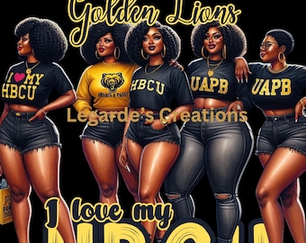 UAPB Golden Lions HBCU (png, dtf, sublimation)