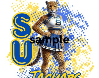 Southern University A& M HBCU SWAC Lady Jaguar, png, DTF, sublimation