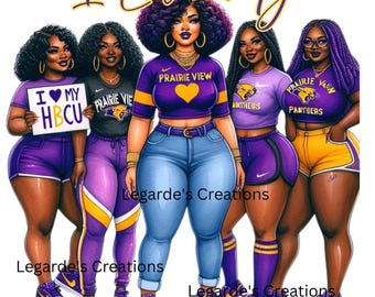 Prairie View A&M, I love my HBCU, SWAC African American Women png, dtf, sublimation