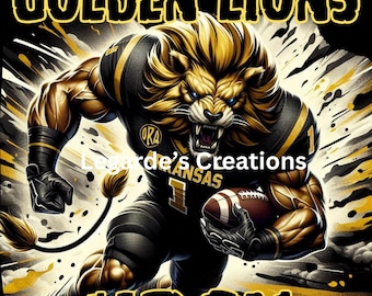 UAPB Golden Lions Football, HBCU Pride (png, dtf, sublimation)