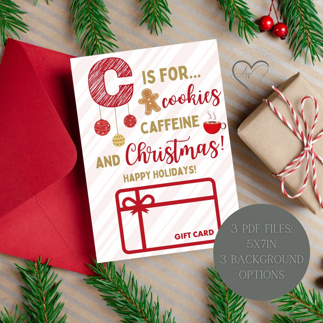 Teacher Christmas Card, Teacher Gift Card, Printable Teacher Christmas ...