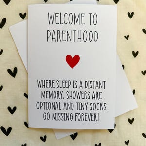 Tarjeta de bienvenida a la paternidad de 5 x 7 pulgadas para bebé recién nacido, bienvenida al bebé, tarjeta de felicitación para bebé, tarjeta para recién nacido, pequeños tesoros de Freddie