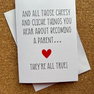 Cliche dingen nieuwe ouder 5 x 7 inch nieuwe babykaart, Welcome Baby, babywenskaart, newbornkaart, Freddie's Little Treasures