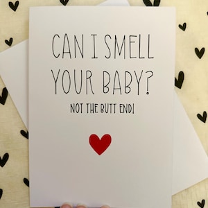 Carte de naissance puis-je sentir votre bébé 5 x 7 pouces, bienvenue bébé, carte de voeux de bébé, carte de nouveau-né, les petits trésors de Freddie