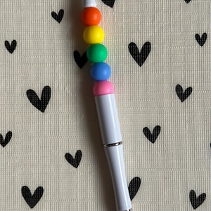 Beaded Pen Simply Multicoloured Silicone Beads Writing Ballpoint Pen | Unique Pen, Perfect Gift, Unique Gift