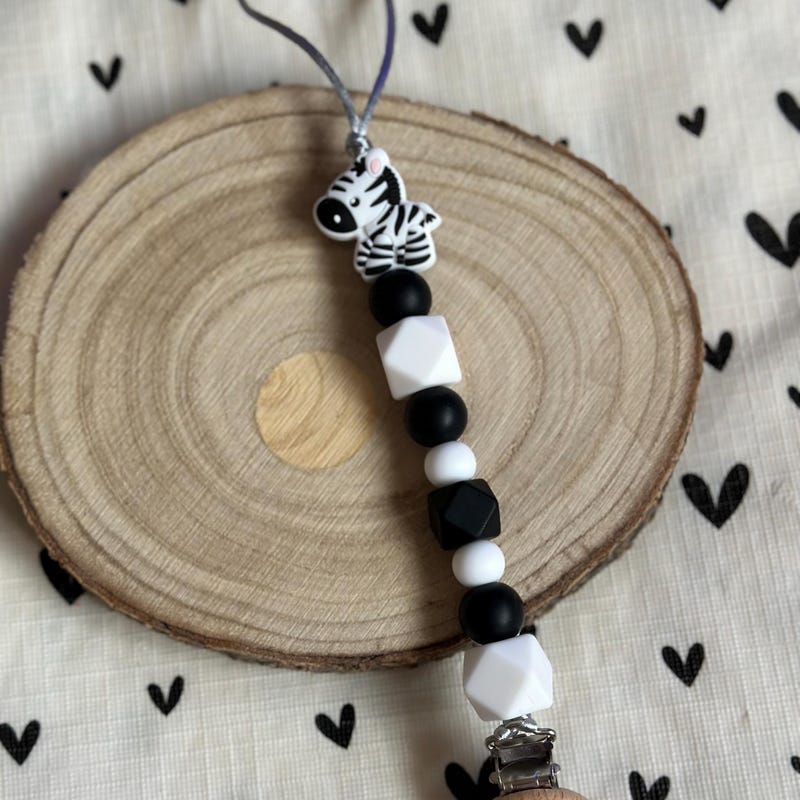 Zebra Pacifier Clip - Etsy