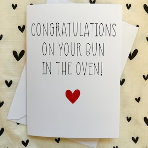 Gefeliciteerd met je broodje in de oven 5 x 7 inch nieuwe babykaart, Welcome Baby, babywenskaart, newbornkaart