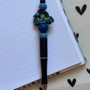 Beaded Pen Best Dad Truck | Silicone Beads Writing Ballpoint Pen | Unique Pen, Perfect Gift, Unique Gift
