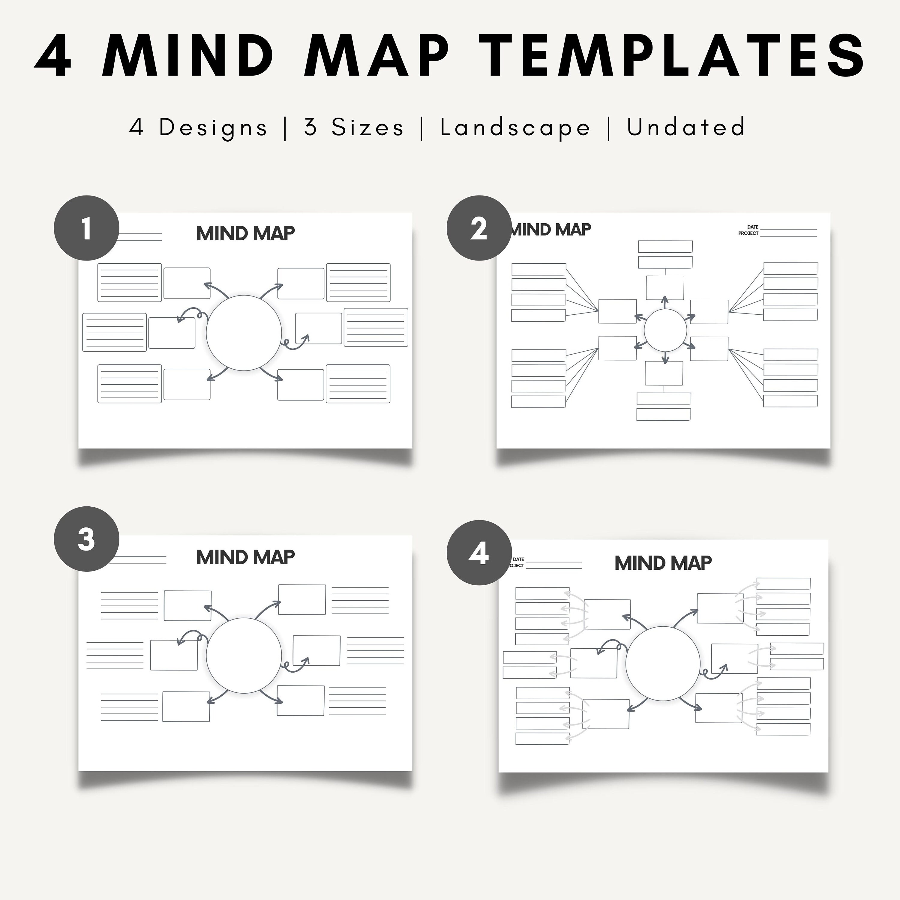 Mind Map Template Printable Mind Map Planner for Brainstorming Mind Map Template Printable Mind Map Planner for Brainstorming