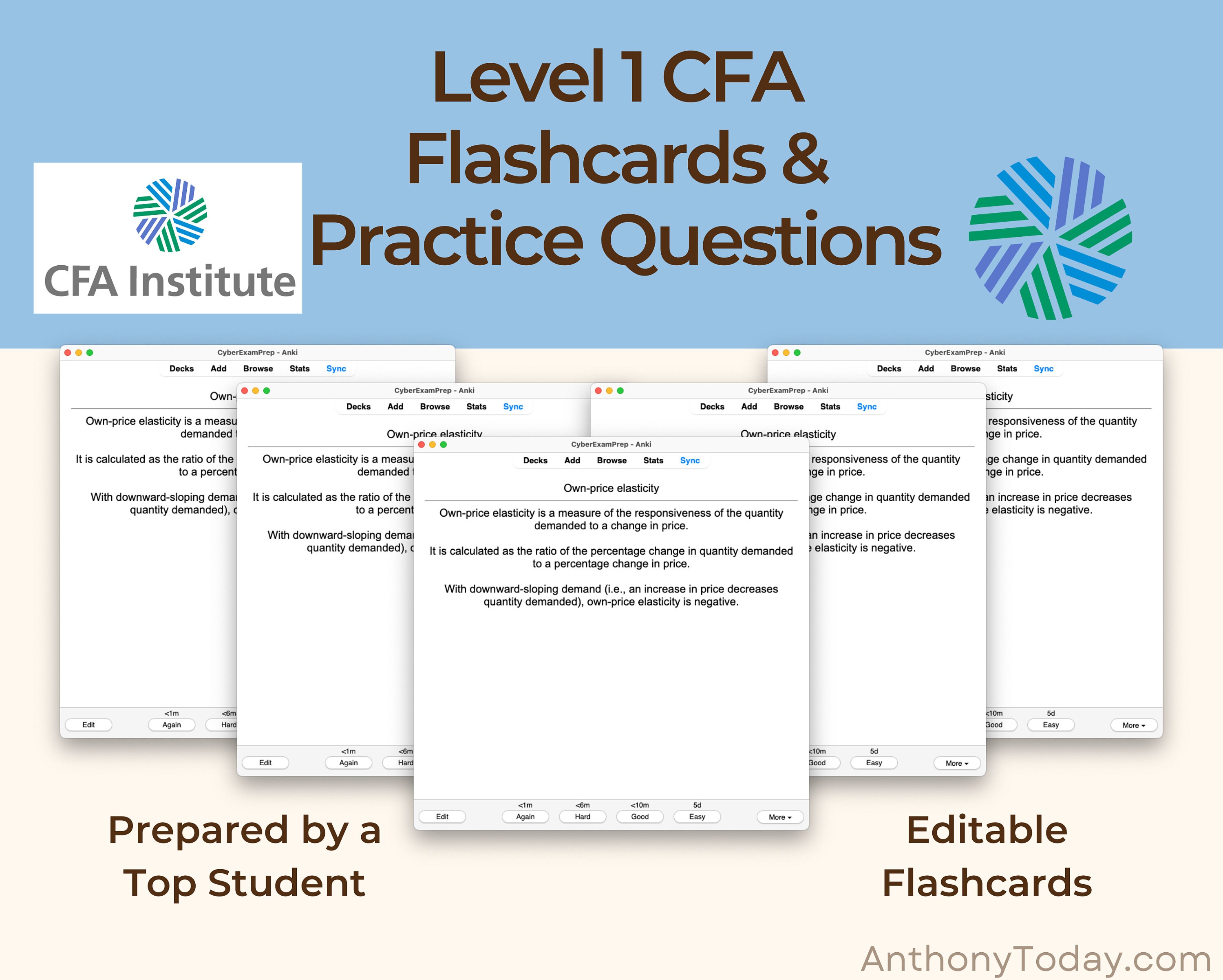 Ultimate CFA Level 1 2024 Flashcards Anki Cards Exam Prep Revision