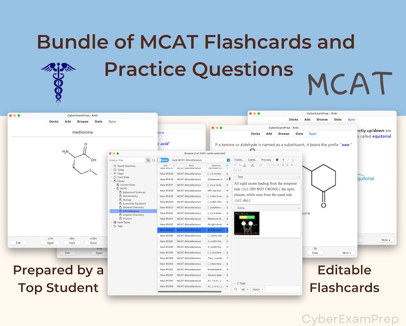 Ultimate MCAT Study Notes Bundle Complete MCAT Study Guide Exam Flashcards 2024 Medical College Admission Test Anki Cards Revision Notes